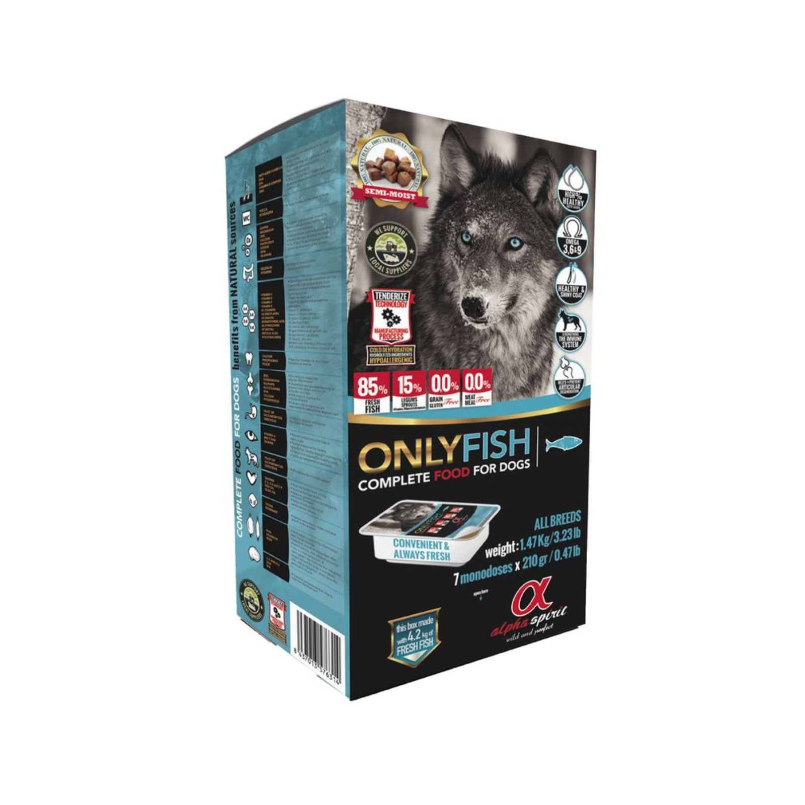 Alpha Spirit Semi-Moist Complete FIsh Bezzbożowa karma półwilgotna z rybą dla psów dorosłych 9kg 