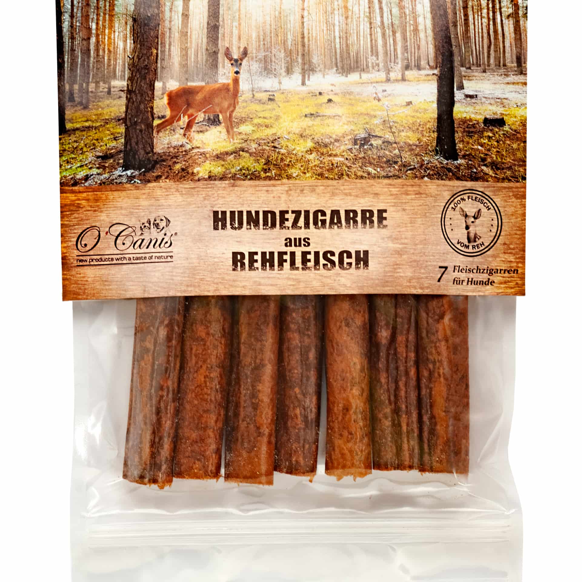 O'Canis Oryginalne cygara z sarny - 7szt. przysmak dla psa 180g