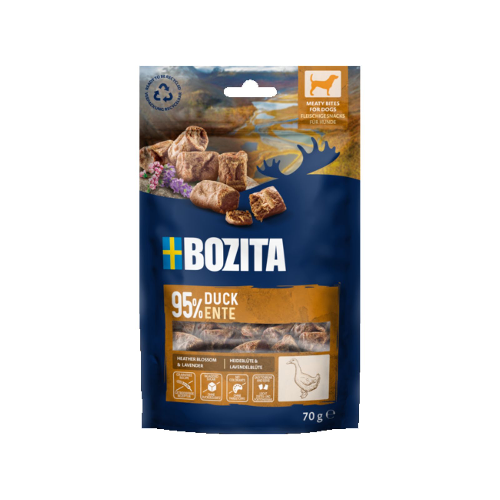 BOZITA Meaty Bites Dog Snacks przysmak dla psa z kaczką 70g
