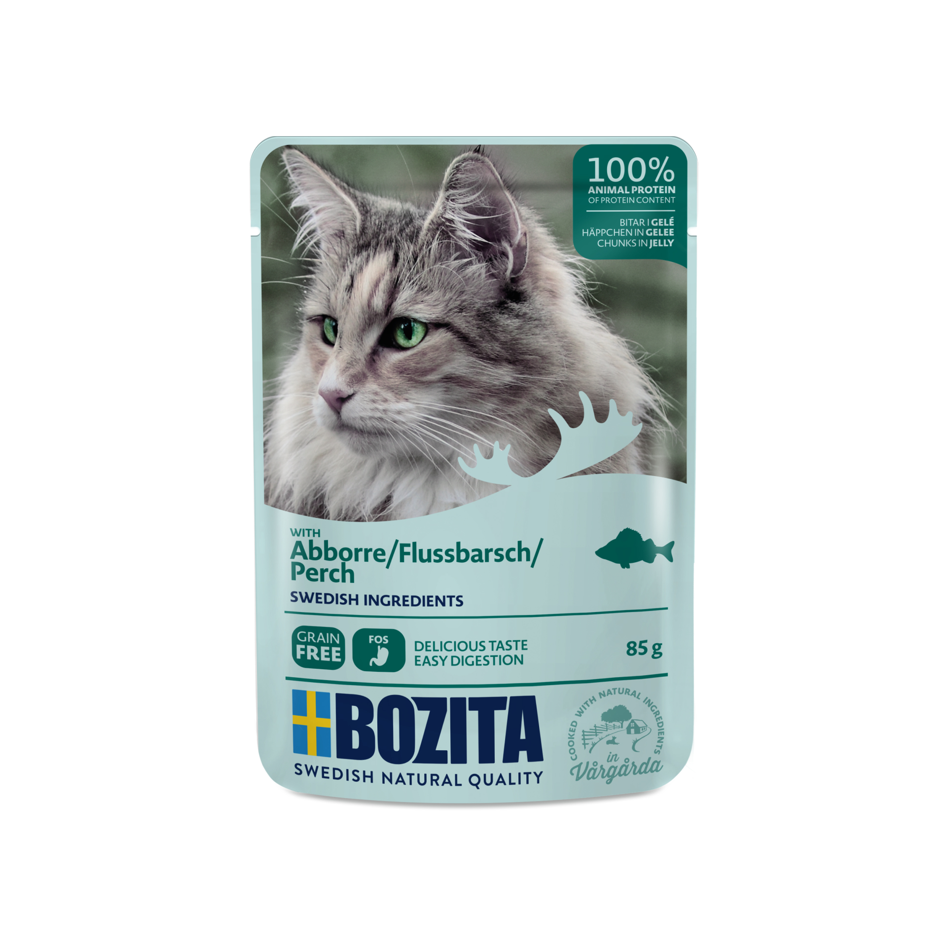 BOZITA kawałeczki mięsa w galaretce z okoniem dla kota saszetka 85g