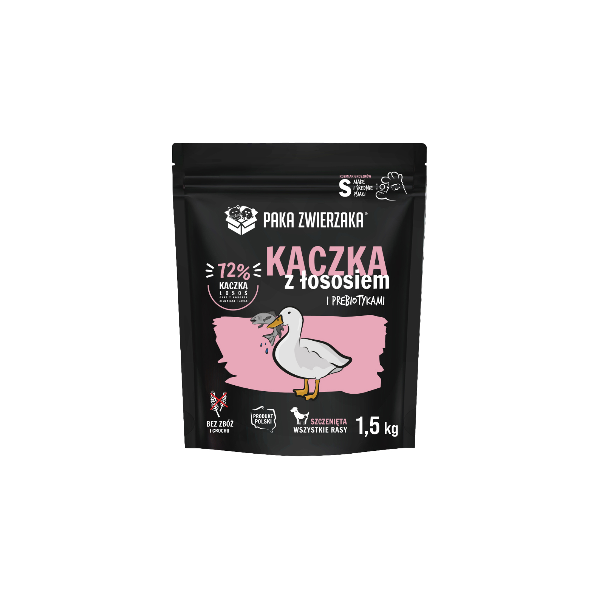 PAKA ZWIERZAKA sucha karma Seven’th Heaven  Duck & Salmon PUPPY (Kaczka i łosoś SZCZENIĘTA) 1,5 kg