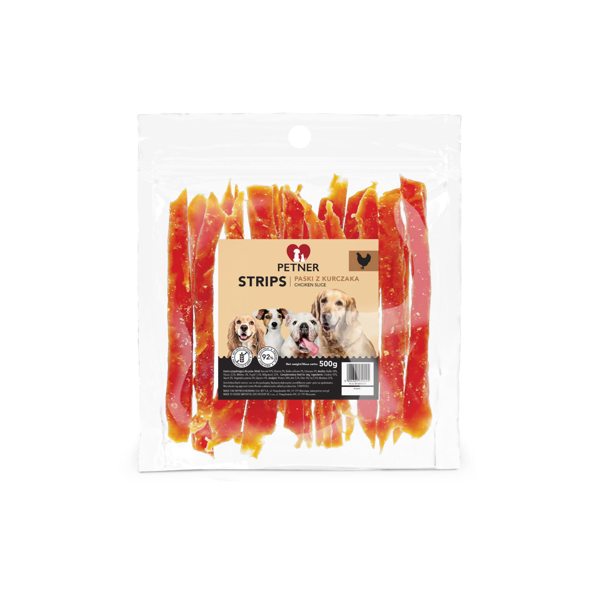 Petner stripsy paski z kurczaka 500g