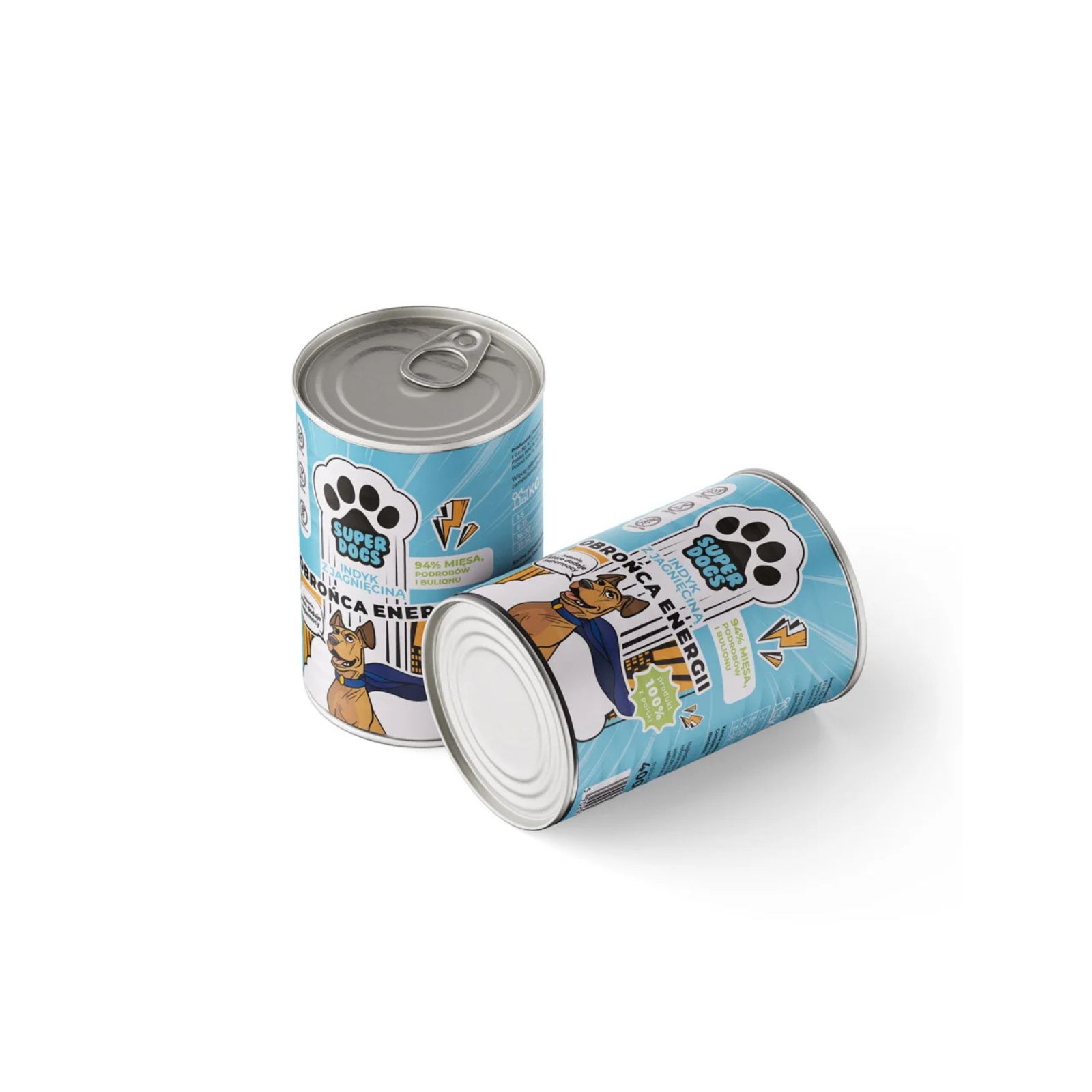 SUPERDOGS Karma mokra Obrońca Energii Indyk z jagnięciną 400g