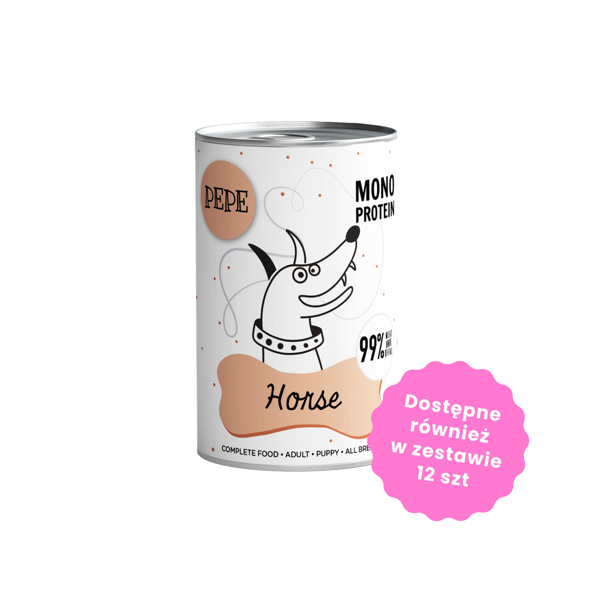 PAKA ZWIERZAKA PEPE MONO PROTEIN konina 400g karma mokra dla psów w każdym wieku 