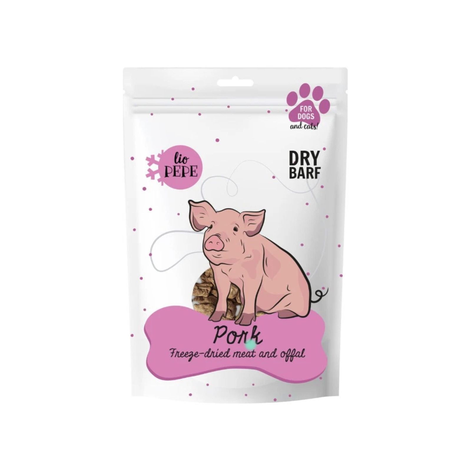 PAKA ZWIERZAKA Przysmak Lio PEPE Pork hearts Liofilizowane serca wieprzowe 60g