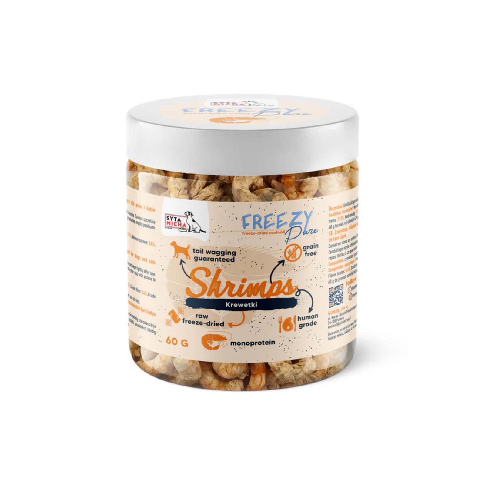 Syta Micha FREEZY PURE 100% Liofilizowane krewetki przysmak dla psa 70g