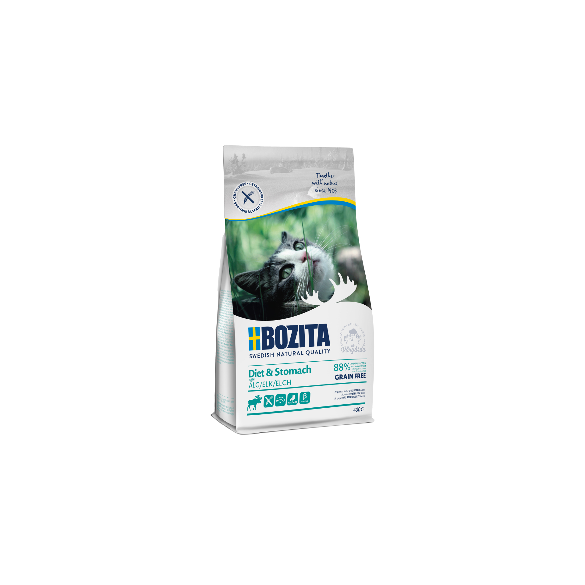BOZITA Diet & Stomach Grain Free z łosiem 400g
