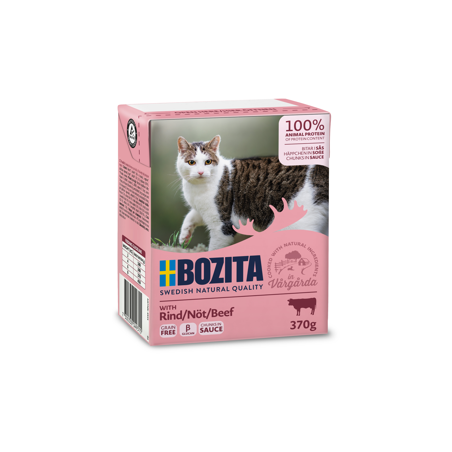 BOZITA Mięsne kawałeczki w sosie z wołowiną  dla kota Tetra Recart 370g 