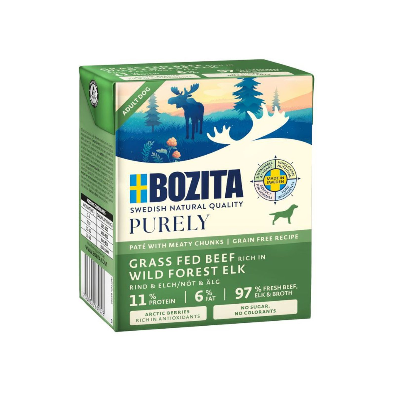BOZITA Purely Paté pasztecik dla psa z wołowiną i łosiem Tetra Recart 370g