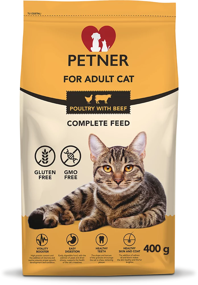 Petner adult cat chicken with beef 400g
