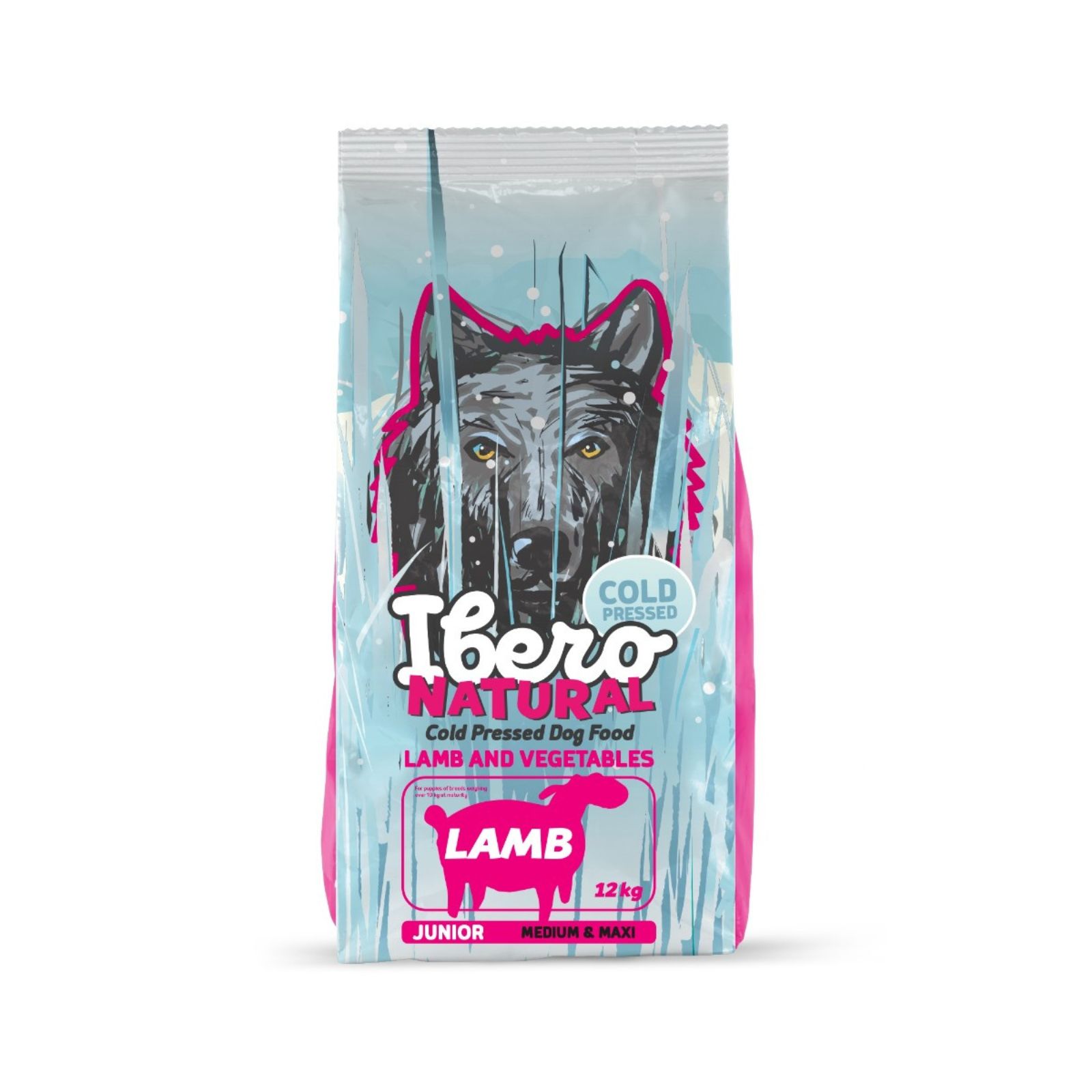 Ibero Cold Press Dog Junior Medium/Large Lamb karma tłoczona na zimno dla szczeniąt średnich i dużych ras z jagnięciną 12kg