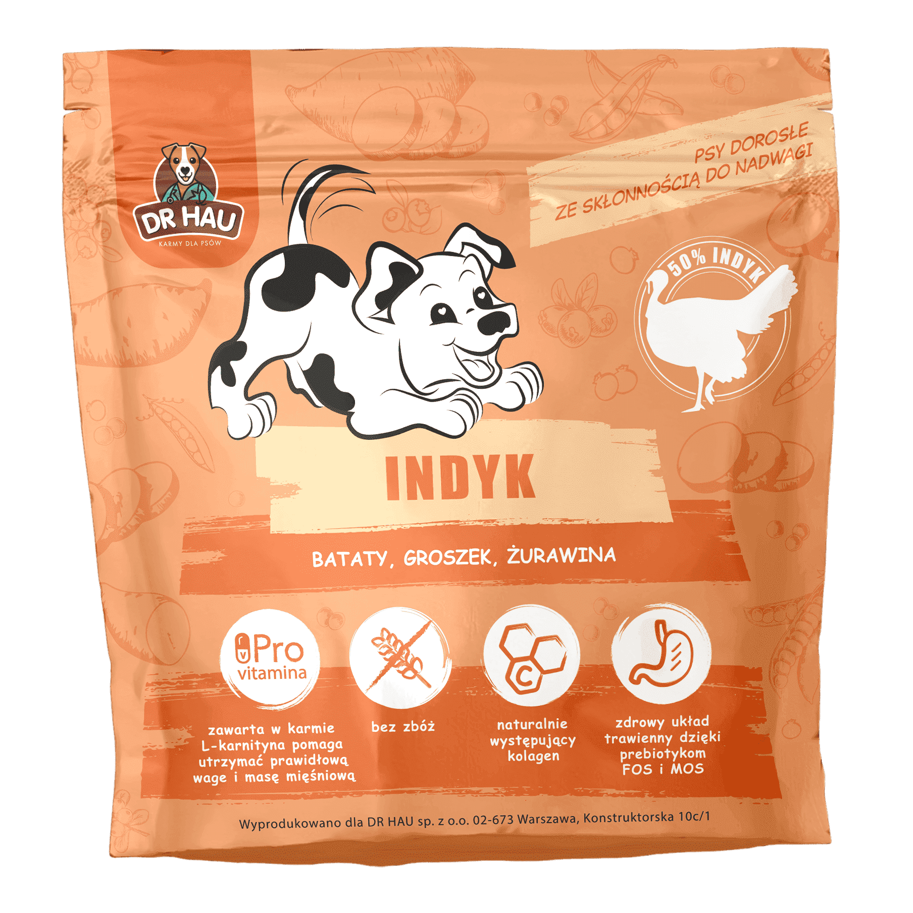 DR HAU Indyk - karma sucha dla psów dorosłych ze skłonnością do nadwagi 1,5kg