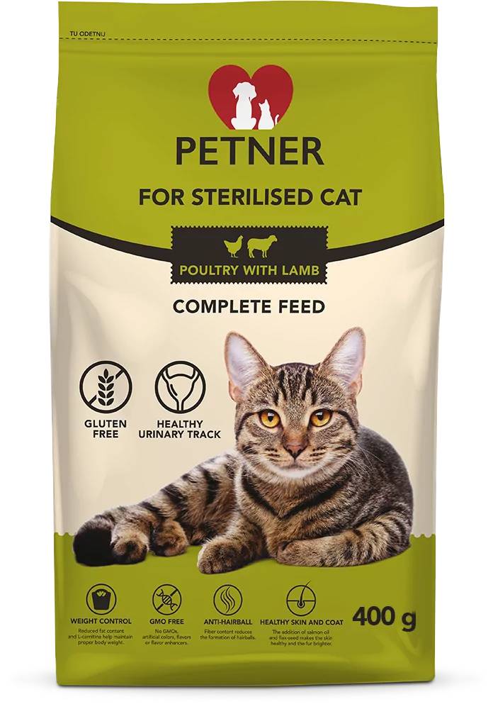 Petner sterilised  cat chicken with lamb 400g