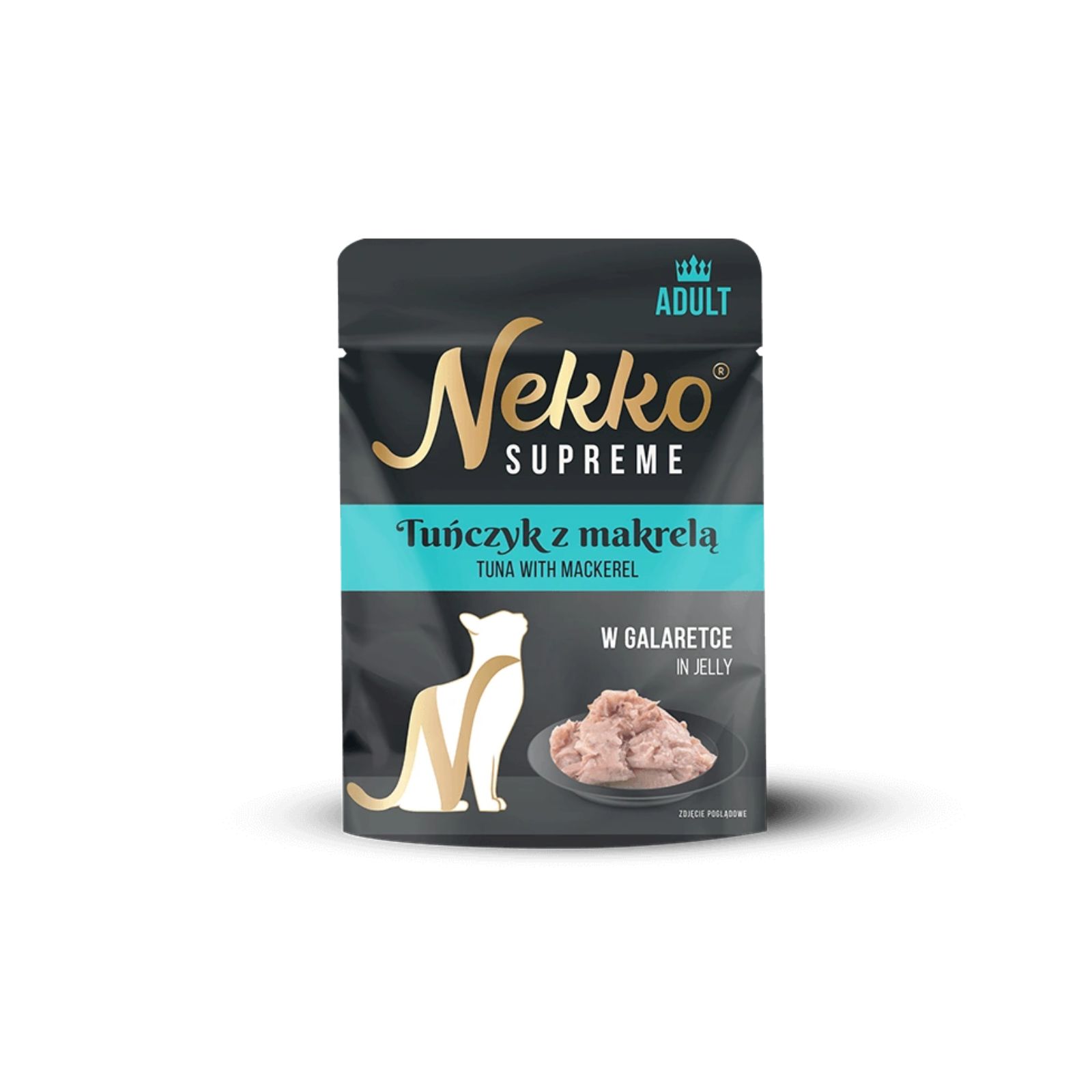 NEKKO SUPREME Adult Tuńczyk z makrelą w galaretce karma mokra dla kota 70g