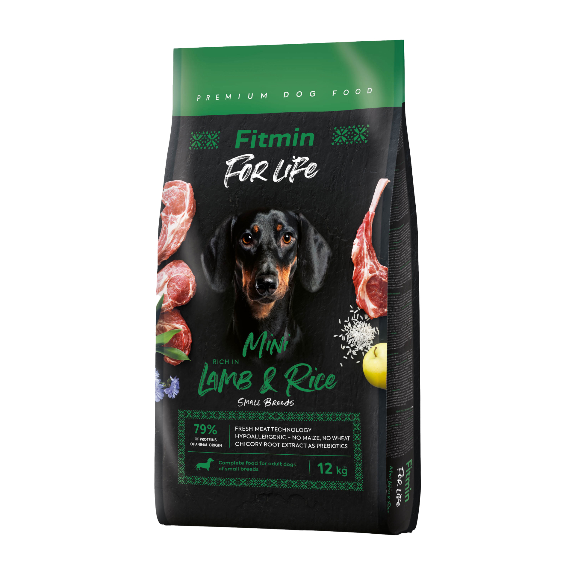 Fitmin dog For Life Mini Lamb & Rice karma sucha z jagnięciną i ryżem dla dorosłych psów małych ras 12kg