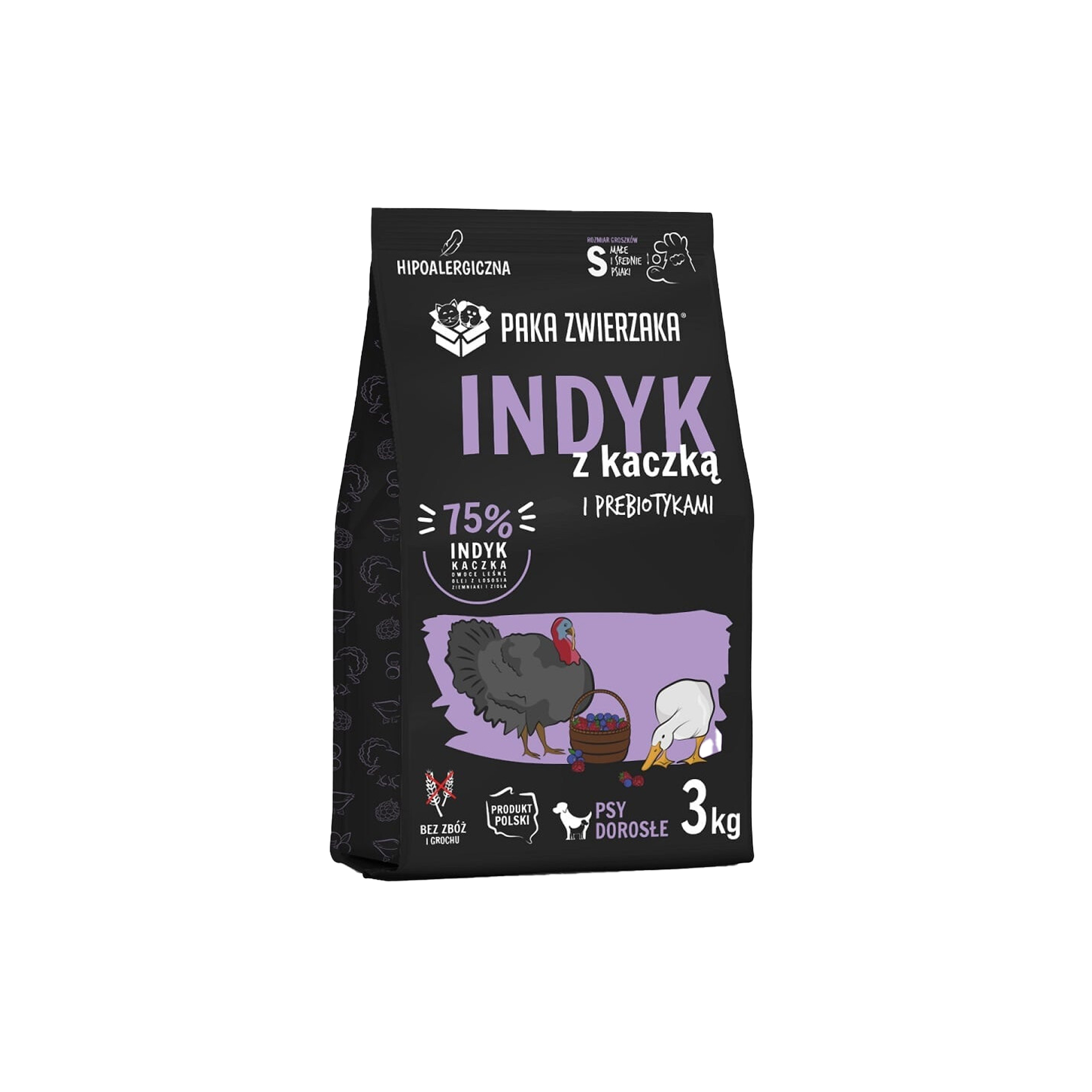 PAKA ZWIERZAKA sucha karma Seven’th Heaven Indyk z Kaczką Mini - dla małych ras 3kg