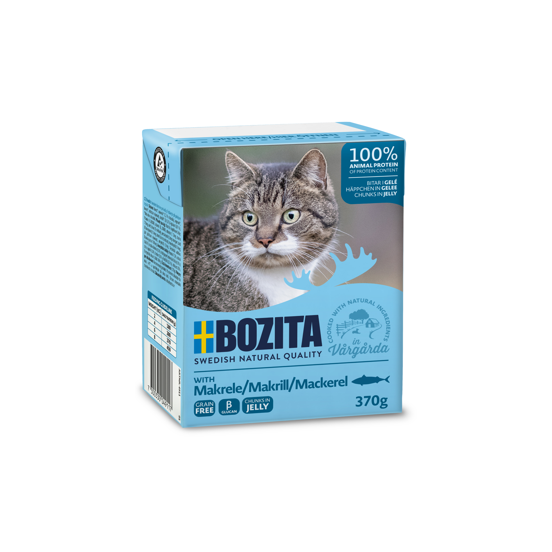 BOZITA Mięsne kawałeczki z makrelą w galaretce dla kota Tetra Recart 370g 