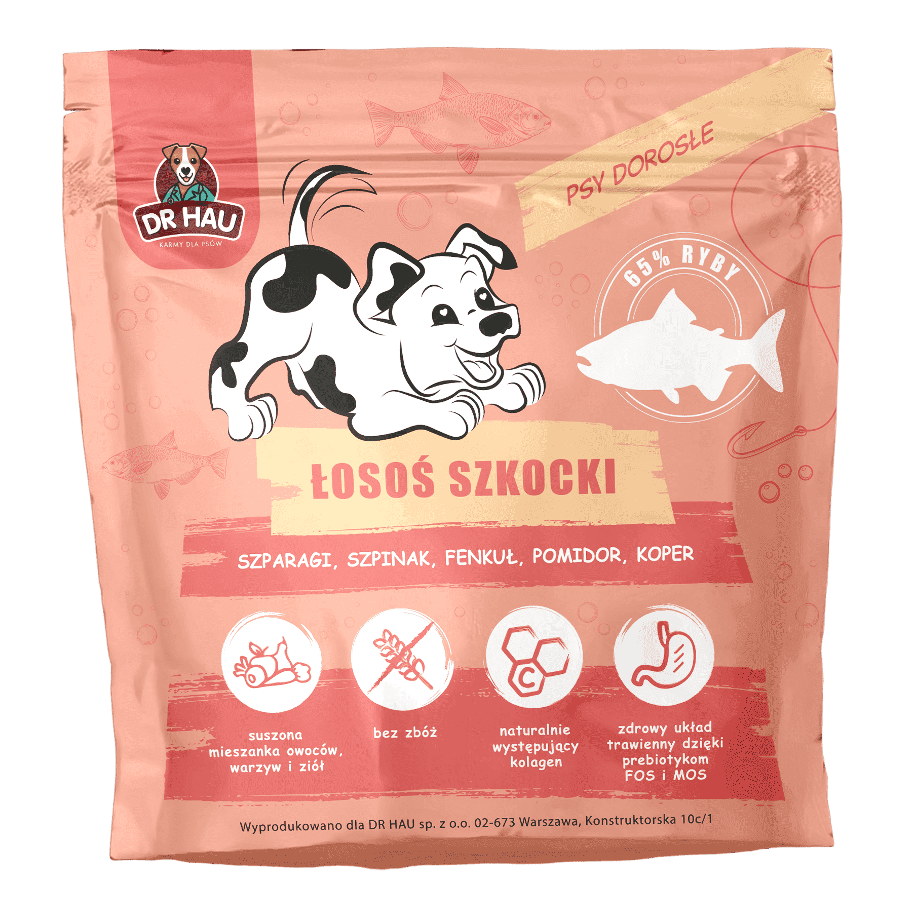 DR HAU Łosoś Szwedzki - karma sucha dla psów dorosłych 1,5kg 