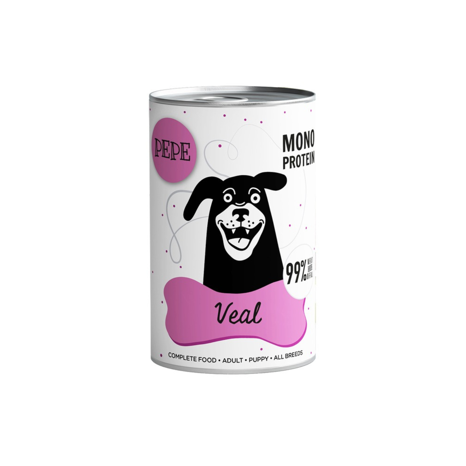 PAKA ZWIERZAKA PEPE MONO PROTEIN cielęcina 400g karma mokra dla psów w każdym wieku