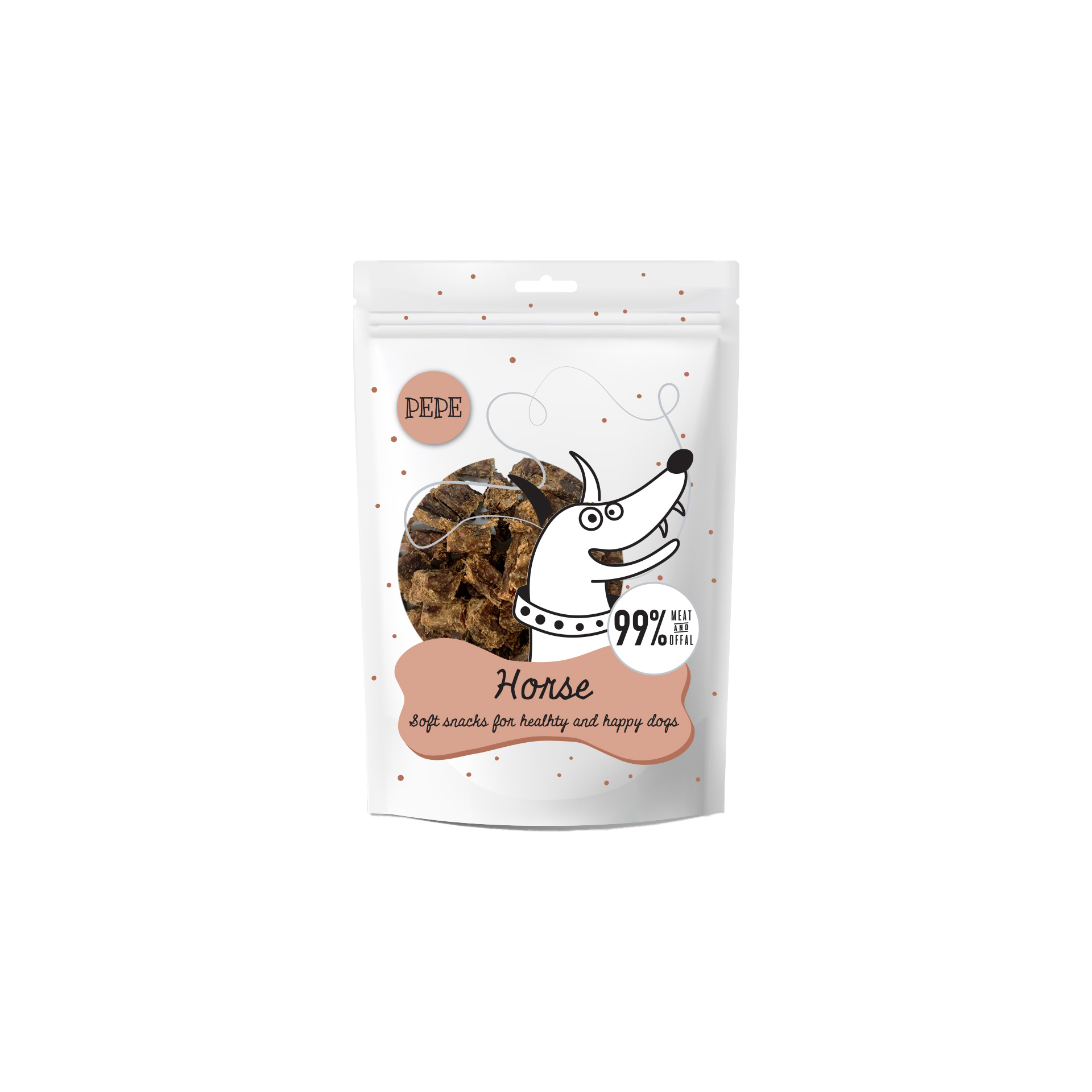 PAKA ZWIERZAKA PEPE mini chunkies Horse (koń) 70g