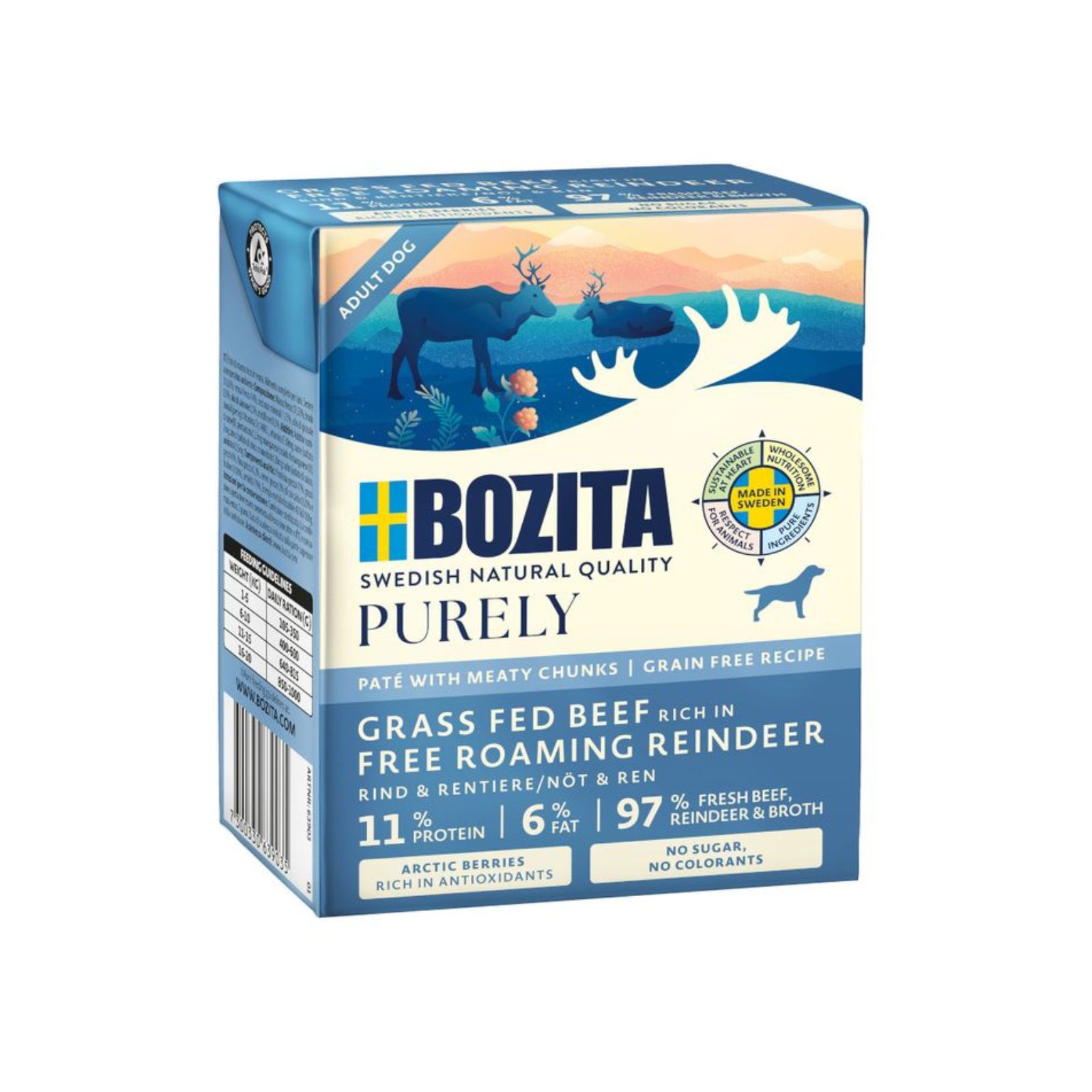 BOZITA Purely Paté pasztecik dla psa z wołowiną i reniferem Tetra Recart 370g