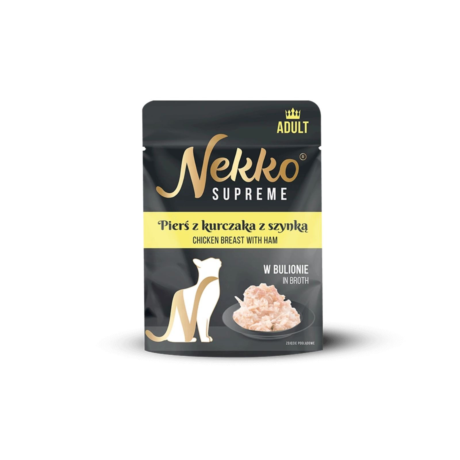 NEKKO SUPREME Adult Pierś z kurczaka z szynką w bulionie karma mokra dla kota 70g