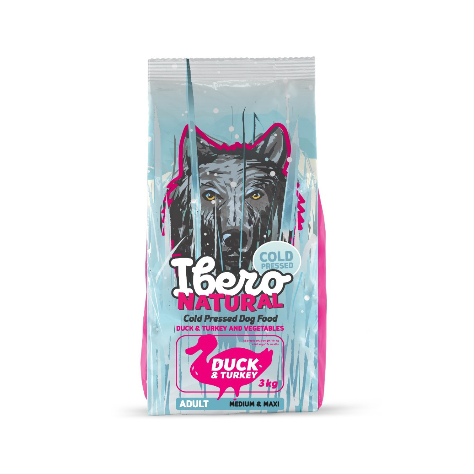 Ibero Cold Press Dog Adult Medium/Large Duck karma tłoczona na zimno dla średnich i dużych psów z kaczką 12kg