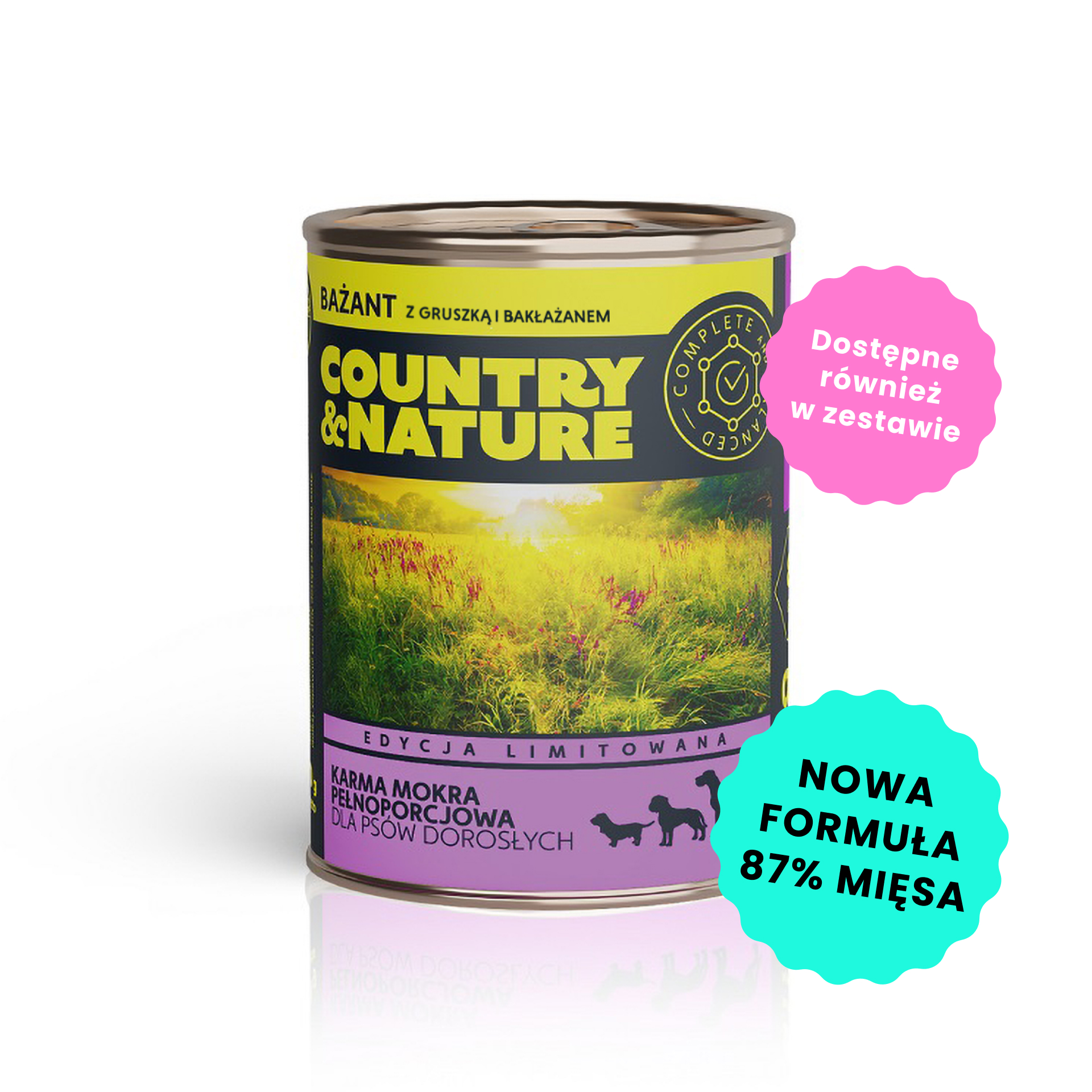 COUNTRY&NATURE Mokra karma Bażant z Gruszką i Bakłażanem 800g