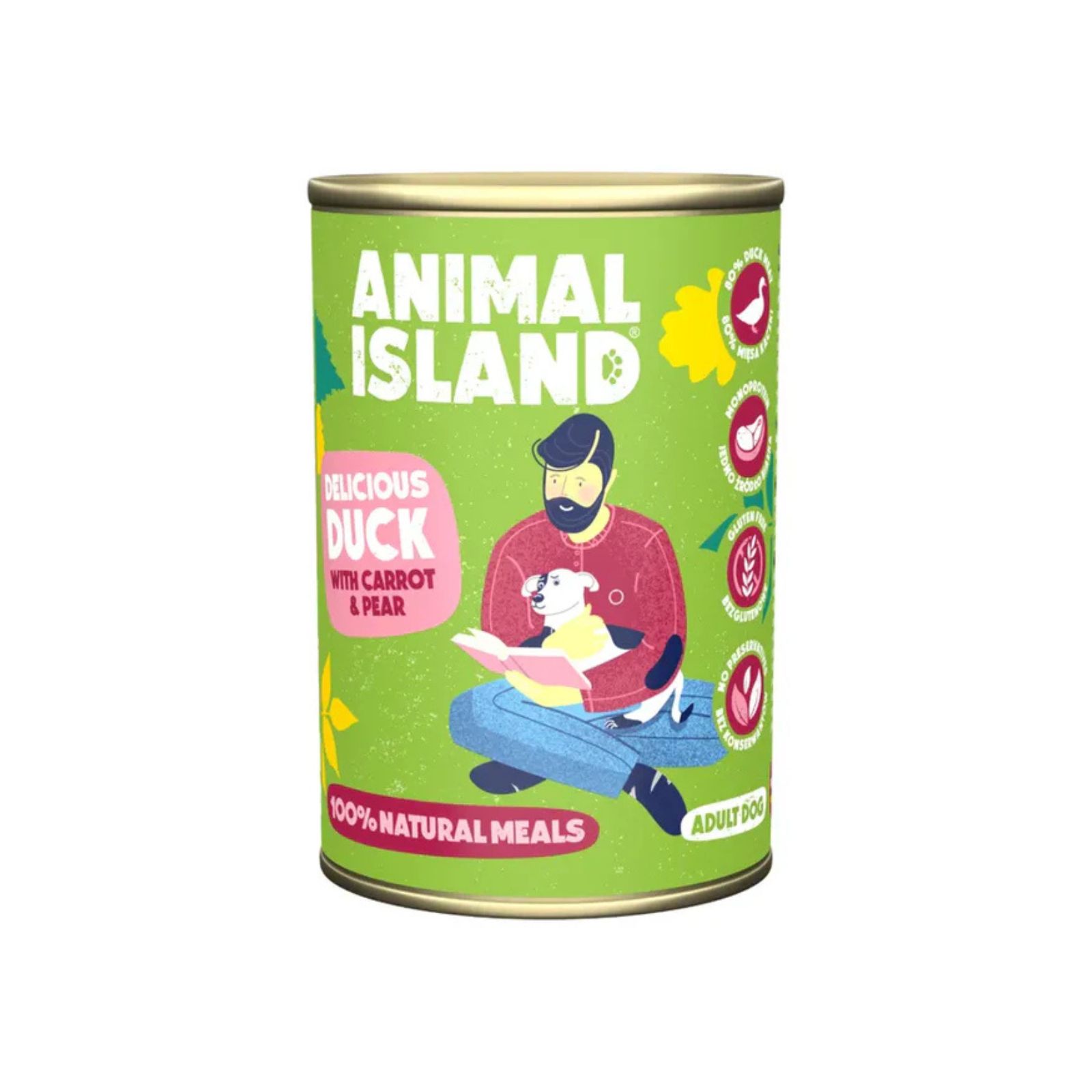 Animal Island Mokra karma kaczka z marchewką i gruszką dla psów dorosłych 400g