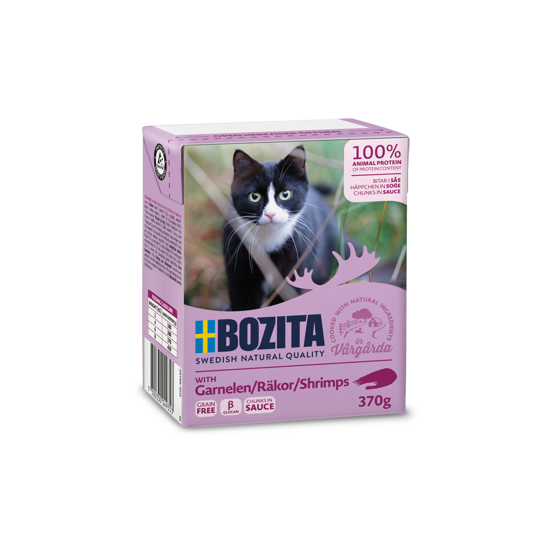 BOZITA Mięsne kawałeczki w sosie z krewetkami dla kota Tetra Recart 370g