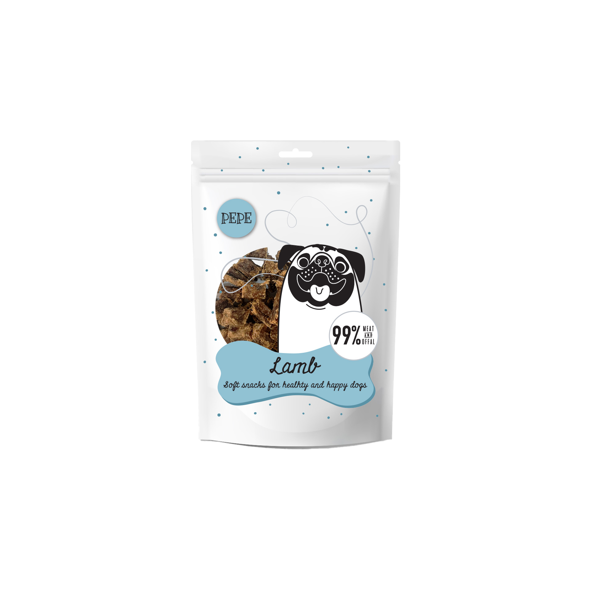 PAKA ZWIERZAKA PEPE mini chunkies Lamb (jagnięcina) 70g