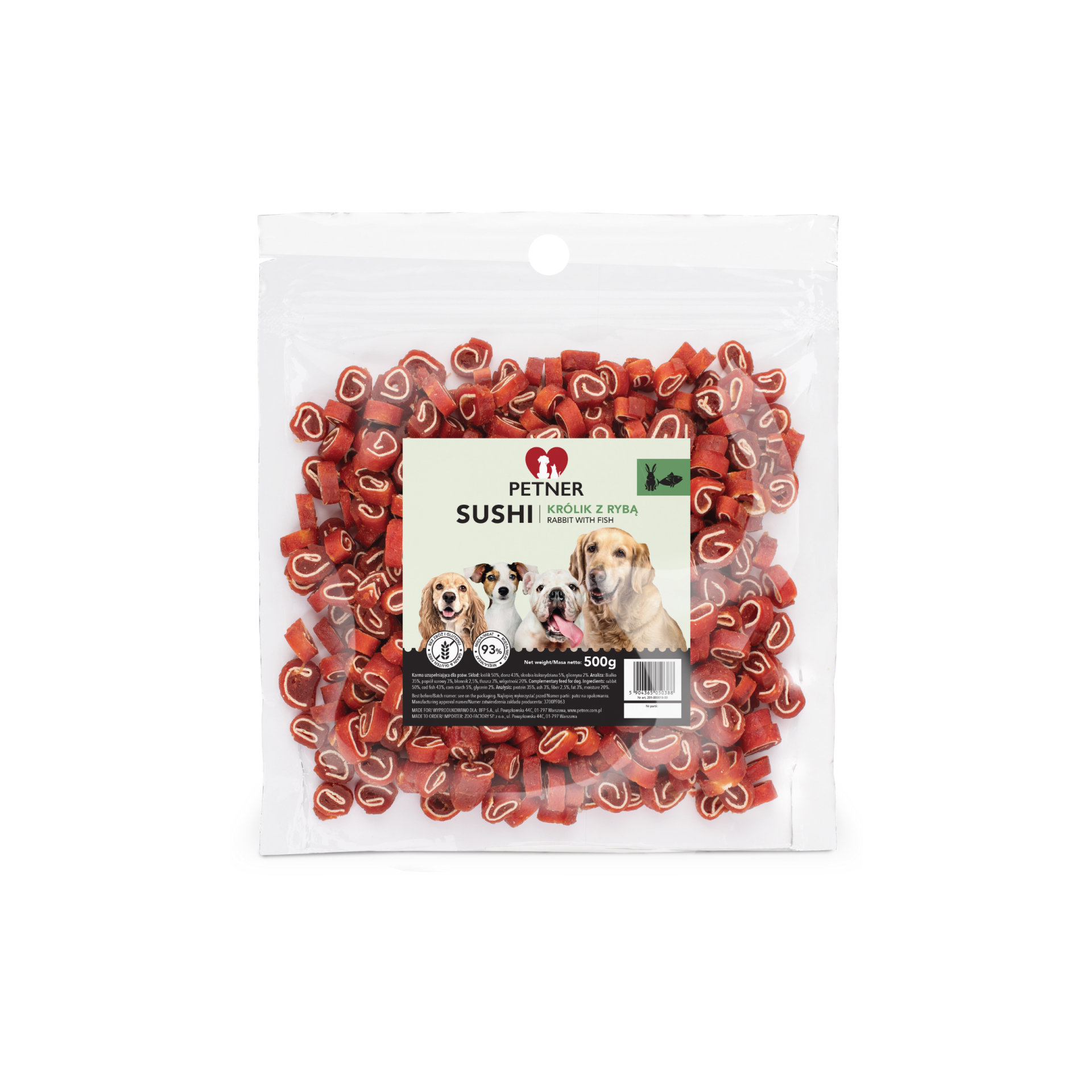Petner sushi królik z rybą 500g