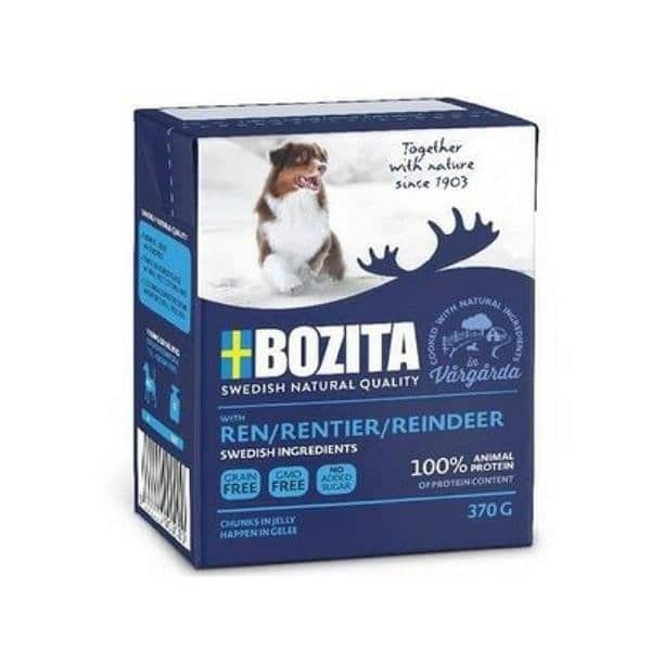 BOZITA Mięsne kawałki z reniferem w galaretce dla psa Tetra Recart 370g 