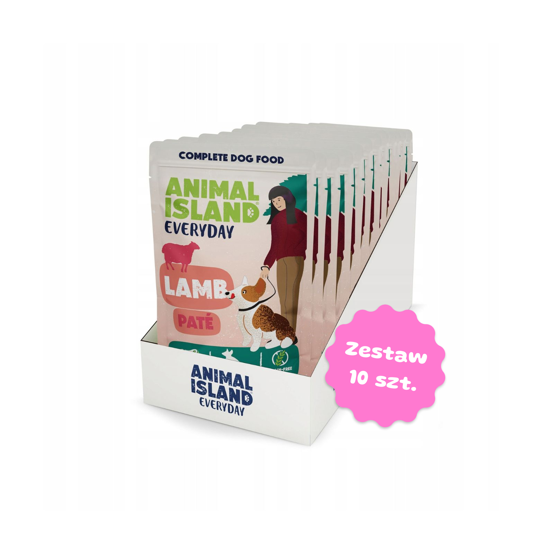 Animal Island Everyday Pate Zestaw pasztetów z jagnięciną karma mokra dla psów małych ras 10x150g