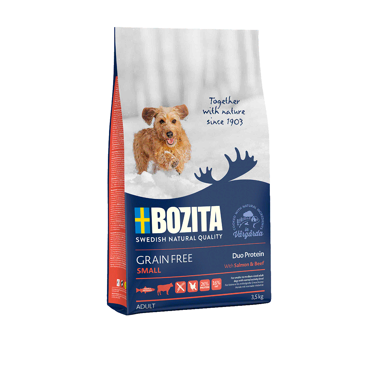 Bozita Dog Grain Free Adult Small Łosoś z wołowiną 3,5kg 