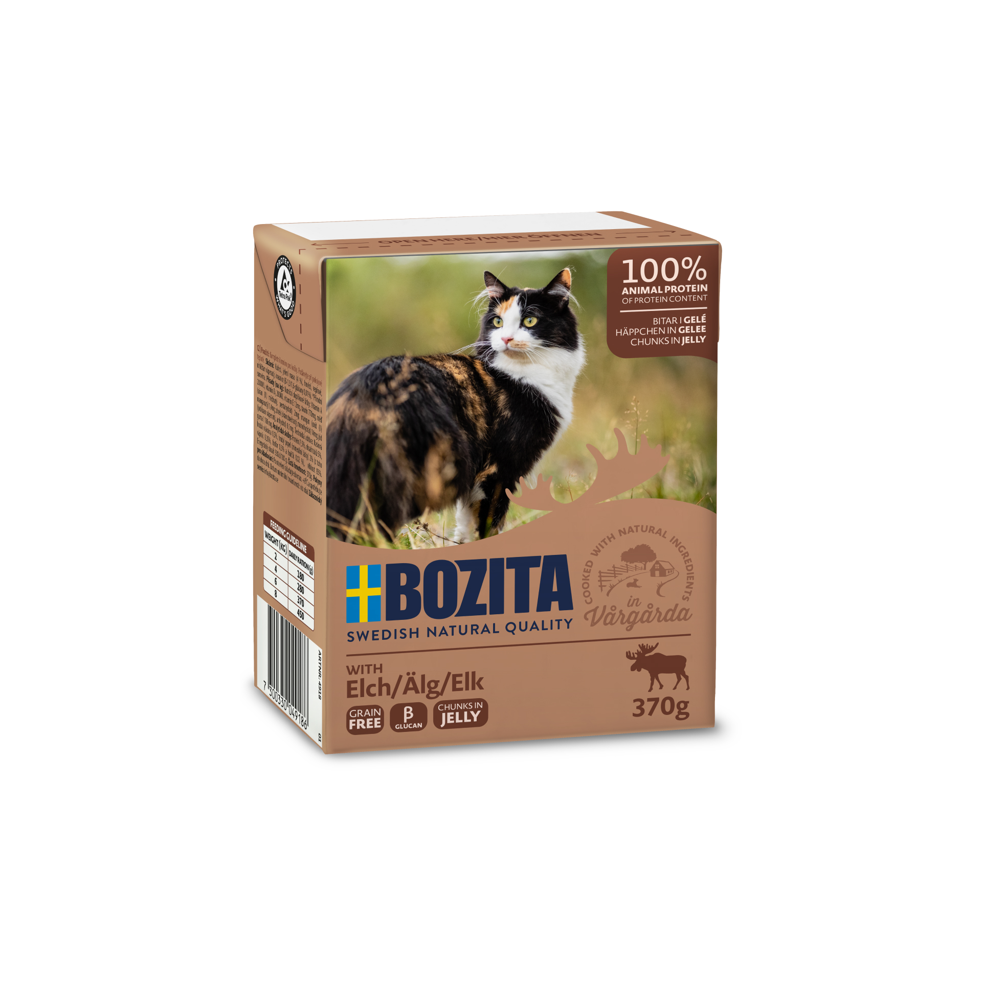 BOZITA Mięsne kawałeczki w galaretce z mięsem łosia dla kota Tetra Recart 370g