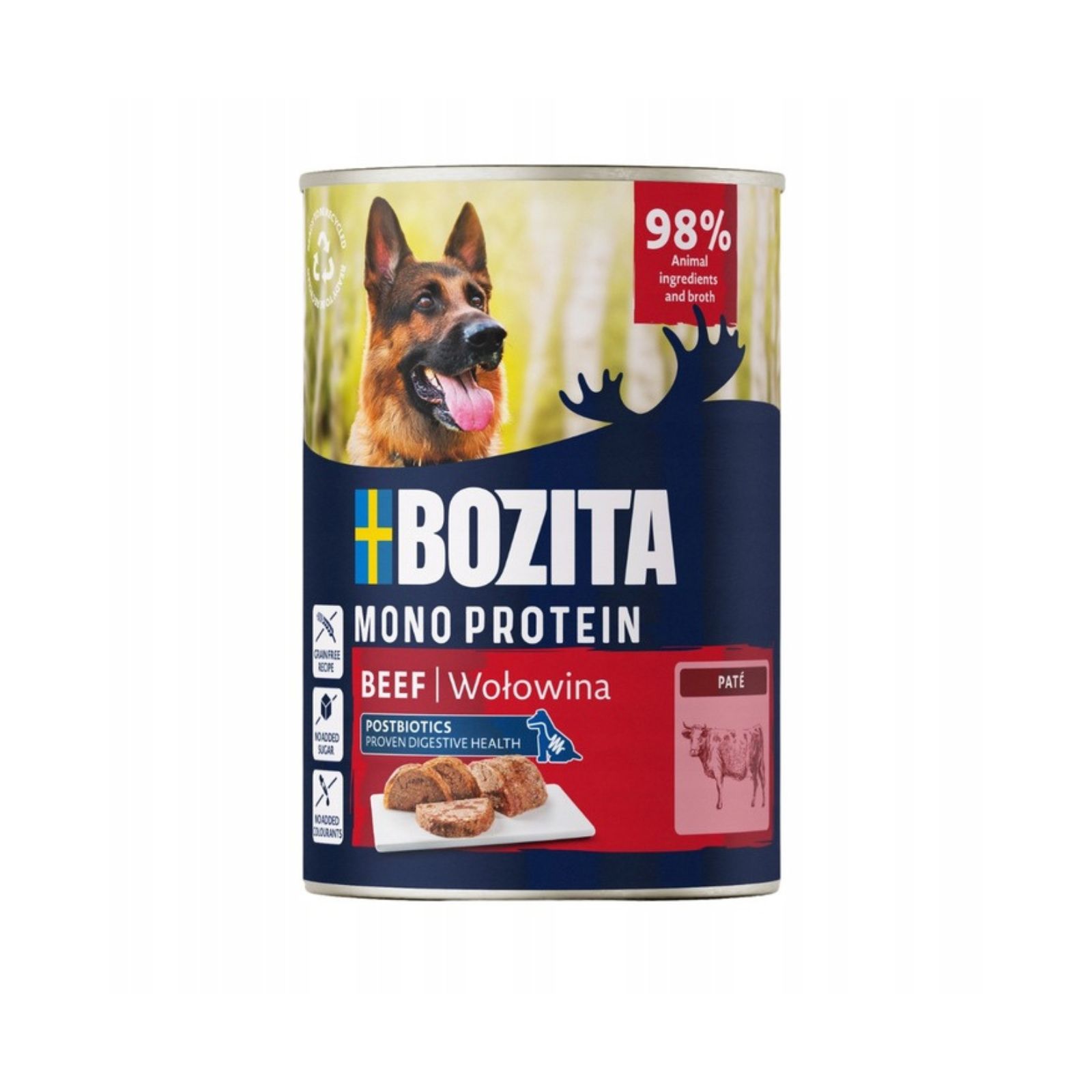 BOZITA Mono protein Beef Wołowina z postbiotykiem mokra karma monobiałkowa dla psów 400g