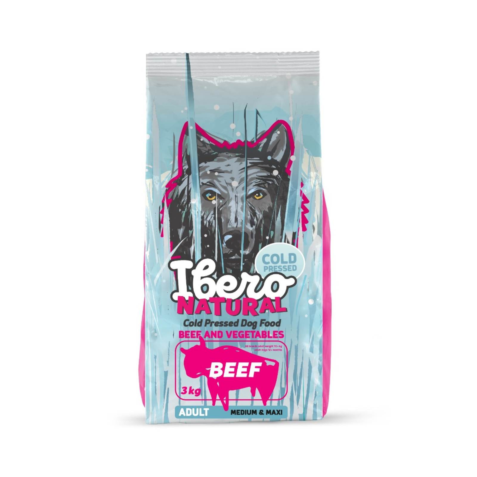 Ibero Cold Press Dog Adult Medium/Large karma tłoczona na zimno dla dużych i średnich psów z wołowiną 3kg 