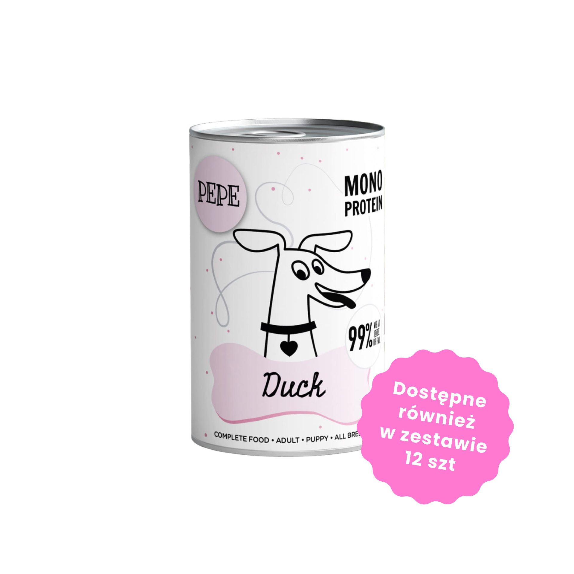 PAKA ZWIERZAKA PEPE MONO PROTEIN kaczka 400g karma mokra dla psów w każdym wieku