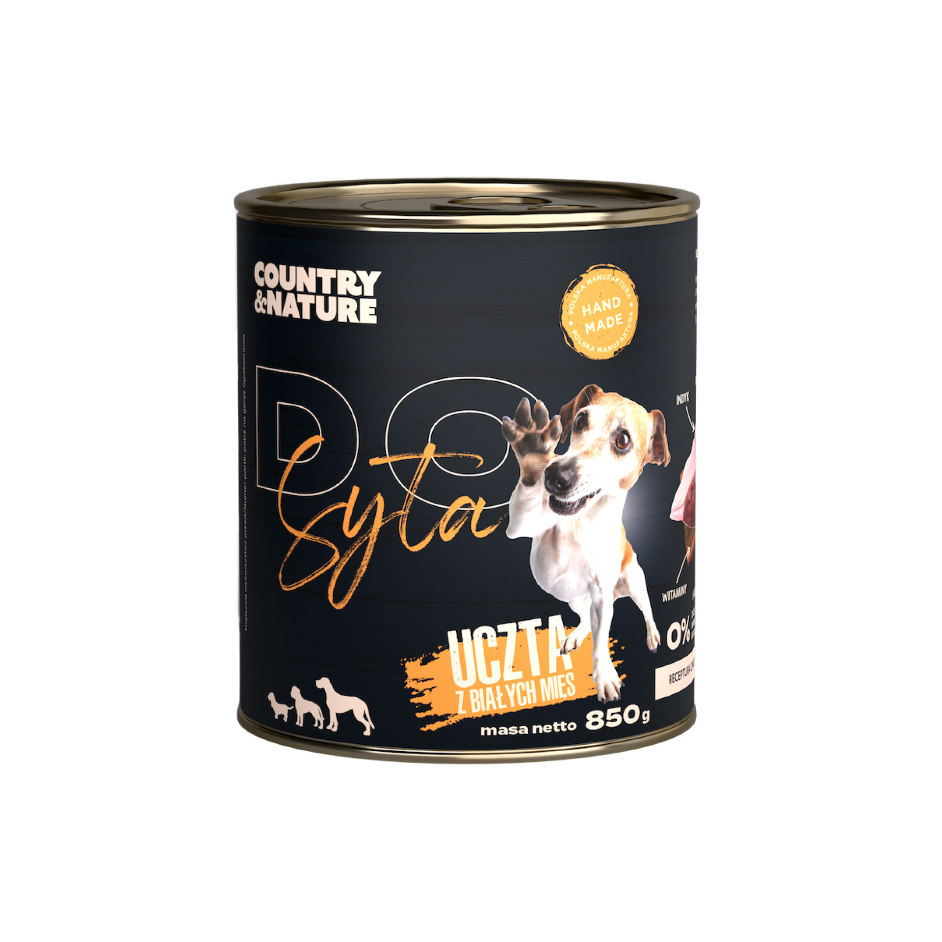 COUNTRY&NATURE Bezzbożowa mokra karma DO SYTA uczta z białych mięs 850g