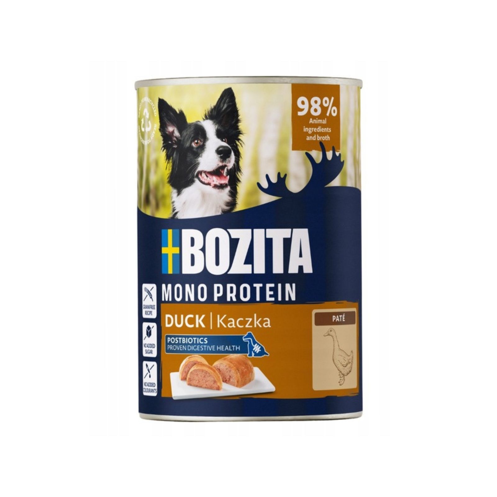 BOZITA Mono protein Duck Kaczka z postbiotykiem mokra karma monobiałkowa dla psów 800g