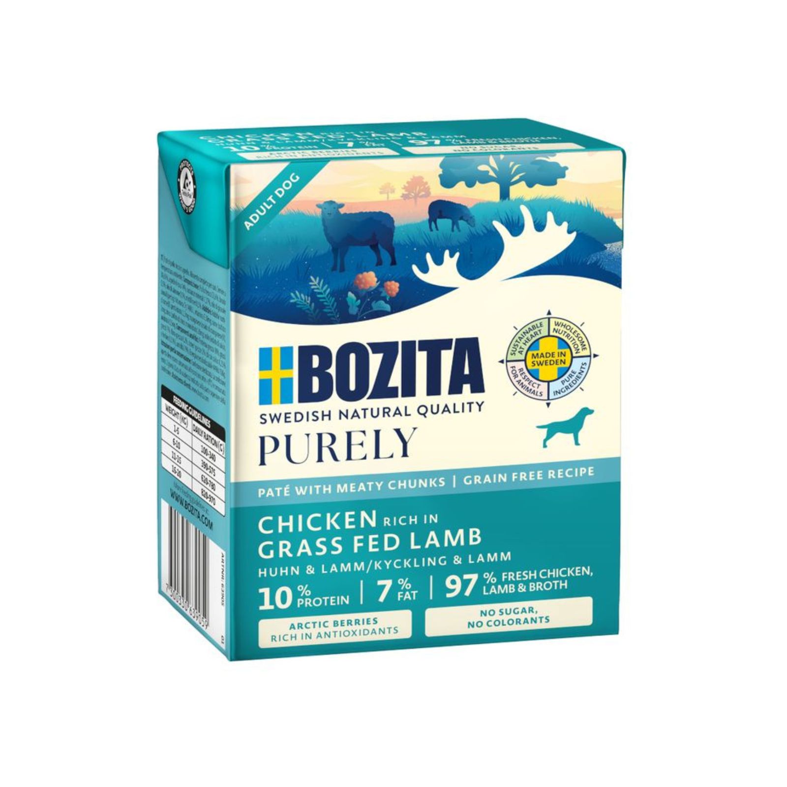BOZITA Purely Paté pasztecik dla psa z kurczakiem i jagnięciną Tetra Recart 370g