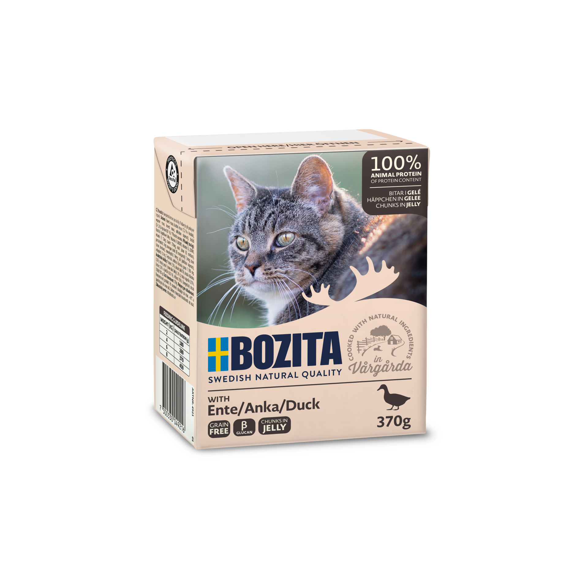 BOZITA Mięsne kawałeczki z kaczką w galaretce dla kota Tetra Recart 370g