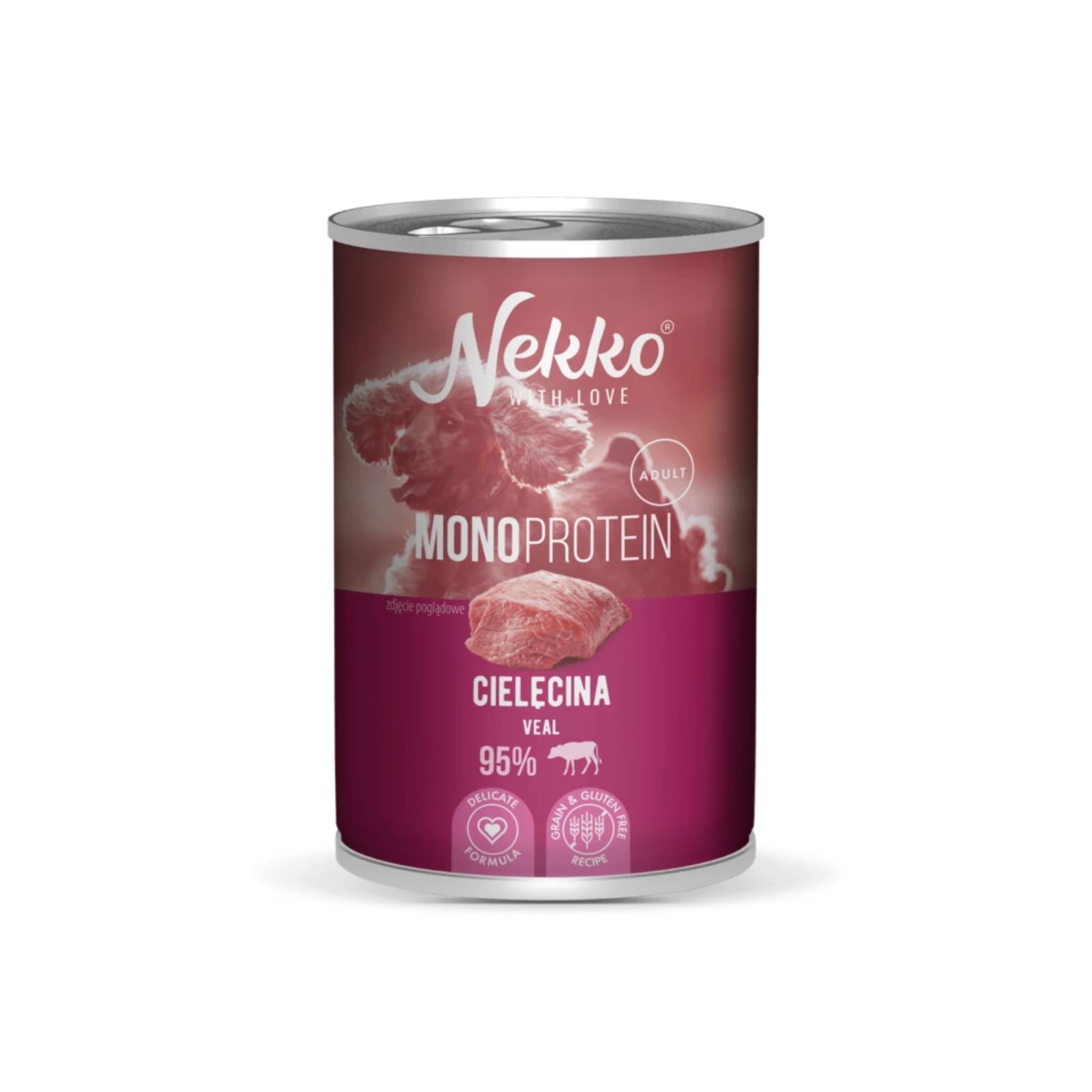 NEKKO MONOPROTEIN Adult Cielęcina mokra karma dla psa 400g