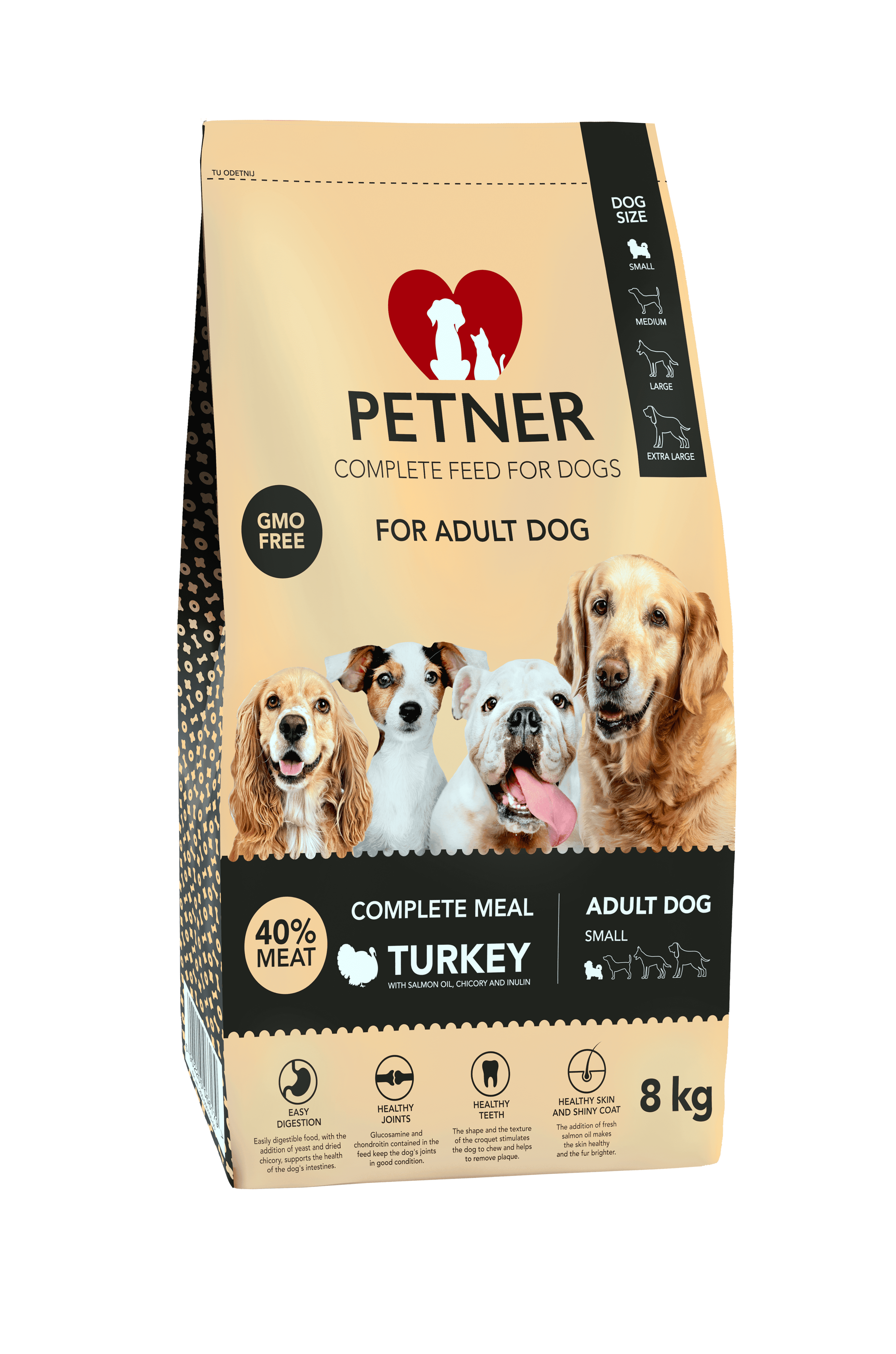 Petner Adult small breeds with turkey 8kg - 8 kg
