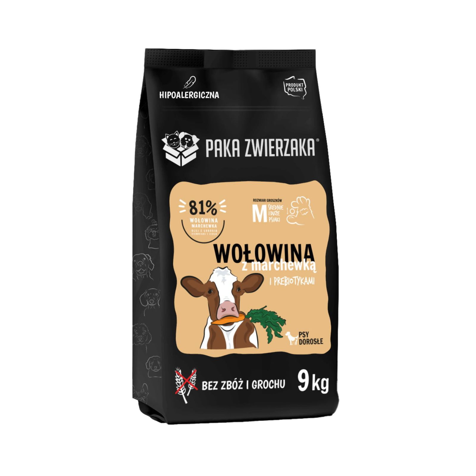 PAKA ZWIERZAKA sucha karma Seven’th Heaven Wołowina z marchewką dla średnich i dużych ras 9kg