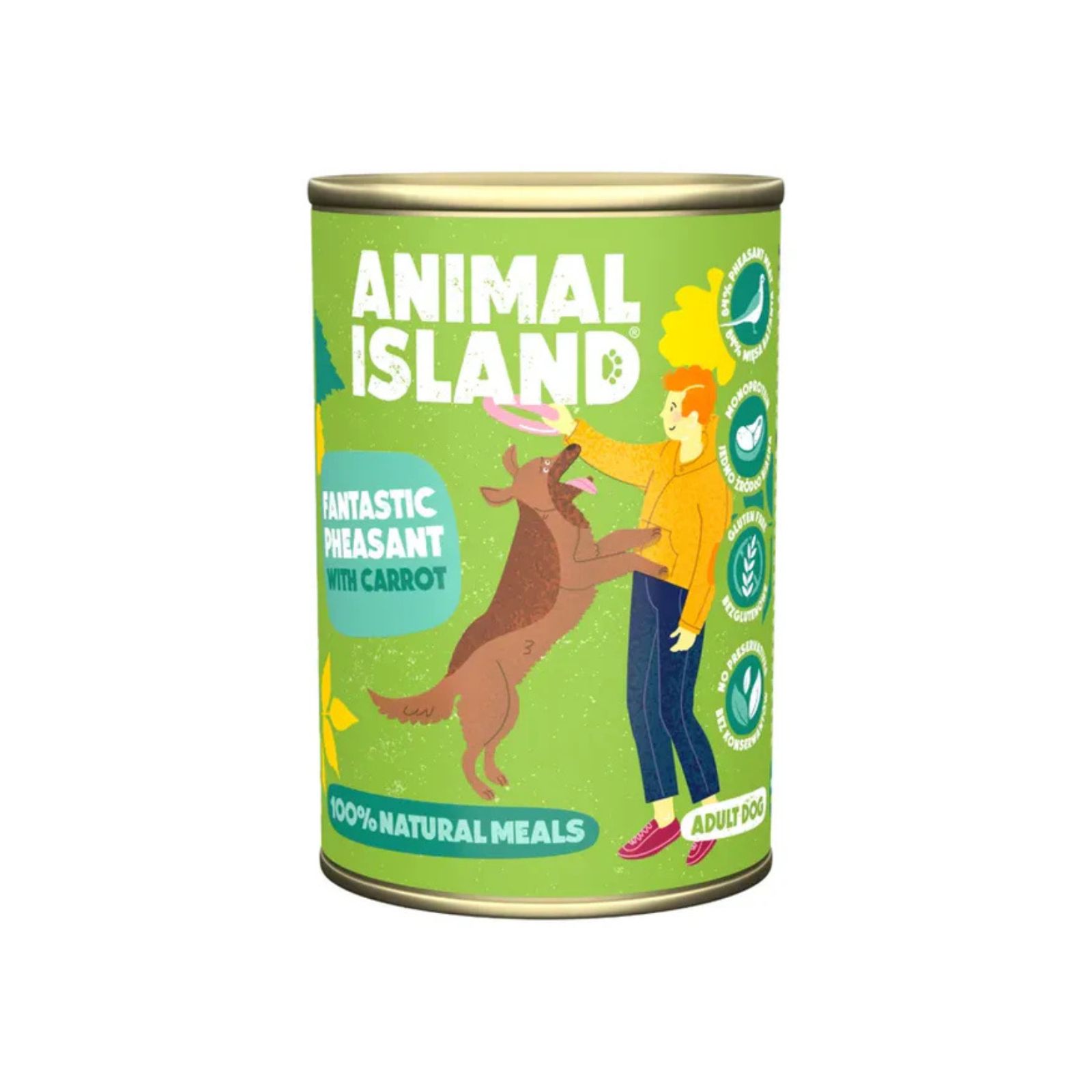 Animal Island Mokra karma bażant z marchewką i owocami dla psów dorosłych 400g 